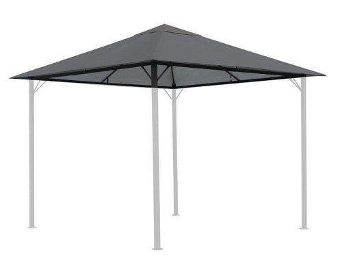 QUICK STAR Ersatzdach für Gartenpavillon 3x3 m, Grau RAL 7012, Pavillondach aus Polyester mit Lüftungsschlitzen