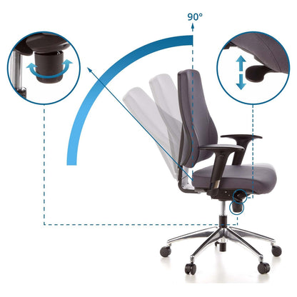 hjh OFFICE 608030 PRO-TEC 200 Bürostuhl Stoff grau