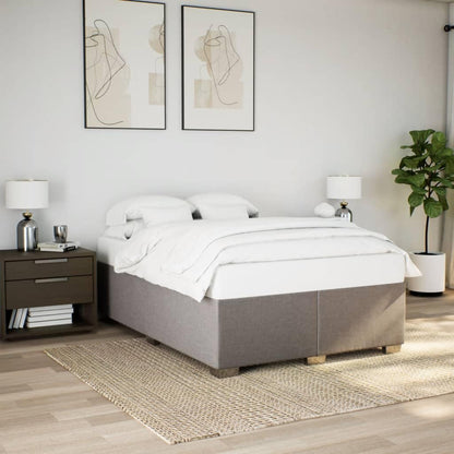 vidaXL Polsterbett Doppelbett - 160x200cm Taupe Stoff