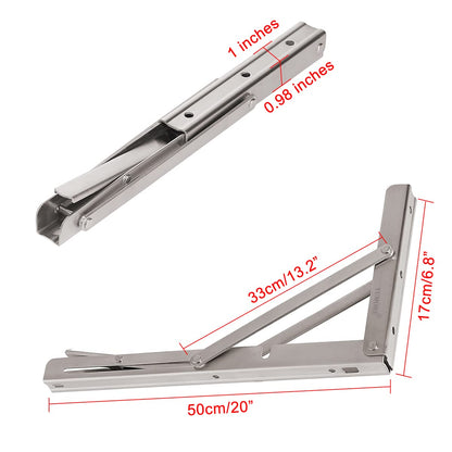 YUMORE Klappkonsole Schwerlast 500mm Edelstahl Regalträger 2er-Pack