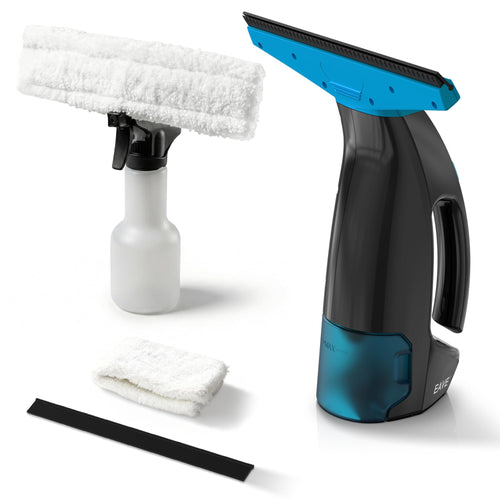 EAVE Fenstersauger Set Akku WC03BL mit 28 cm Saugdüse und 200 ml Tank, blau, für Fenster, Spiegel und Fliesen