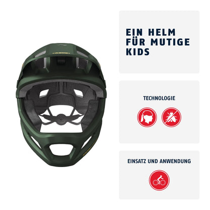 ABUS YouDrop FF Kinder-Fullface Helm - Grün S