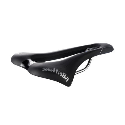 SLR Superflow Rennrad Sattel Titanium Schwarz - S3. Schwarzer Rennradsattel mit Titanium-Streben. Bietet Sitzkomfort auf Rennrädern.