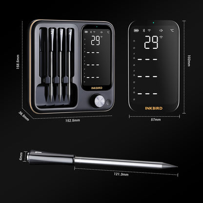 Inkbird INT-14-BW Kabelloses Fleischthermometer mit WiFi und Bluetooth