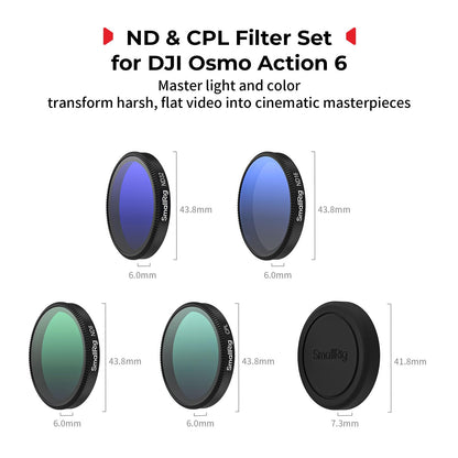 SMALLRIG ND-Filter-Set für DJI Osmo Action 6, CPL/ND8/ND16/ND32, 5895