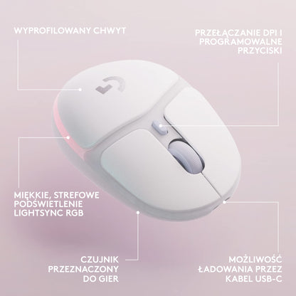Logitech G705 LIGHTSYNC RGB kabellose Gaming-Mouse - Weiss