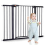 LAOYE Treppenschutzgitter ohne Bohren, 92 cm hoch, 75-124 cm, schwarz – Stahlgitter mit Auto-Close