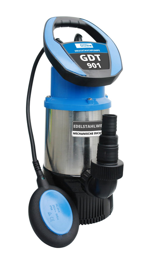 Güde Drucktauchpumpe GDT 901, 800 W, 5500 l/h, 30 m Förderhöhe mit Edelstahlmantel und Tragegriff