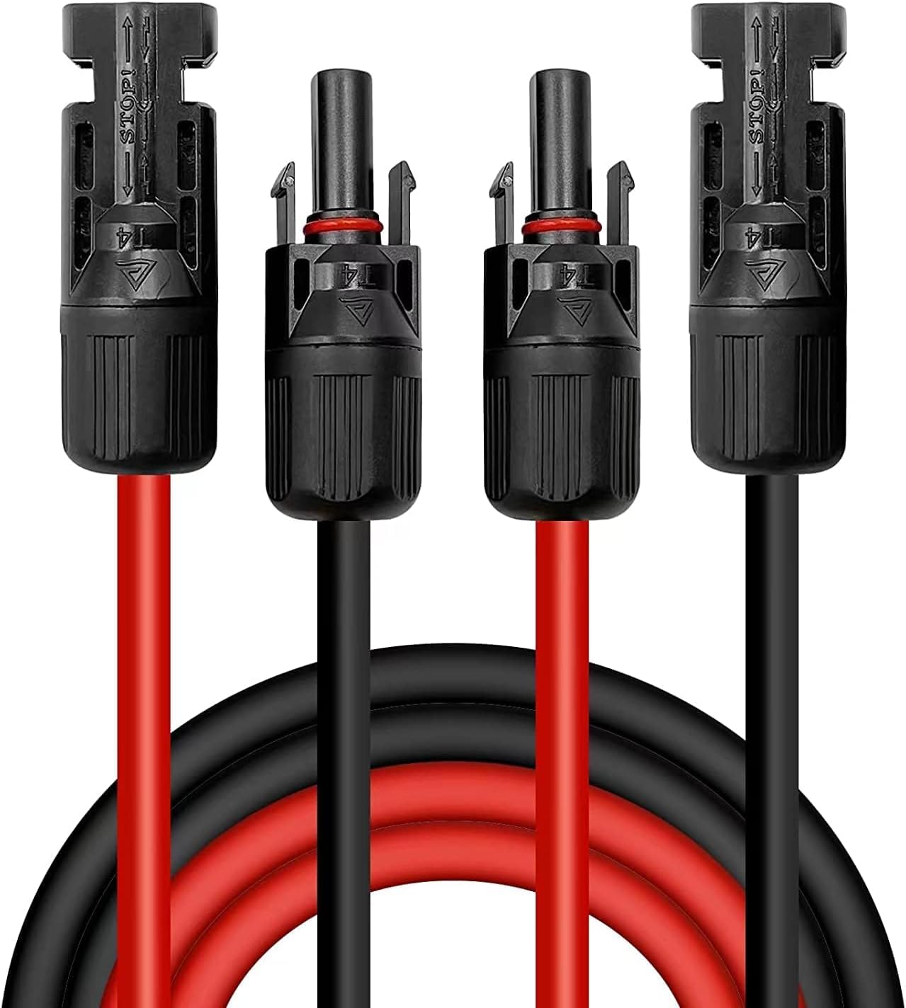 IJIAMY Solarkabel Verlängerungskabel 4 mm² 10 m Rot/Schwarz mit vormontierten Solarsteckern