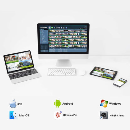 Ctronics 2.5K 4MP Überwachungskamera Aussen WLAN PTZ, 2 St - Schwarz