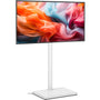 TVON TV Bodenständer für 32-60 Zoll, höhenverstellbar, schwenkbar, Holzbodenplatte