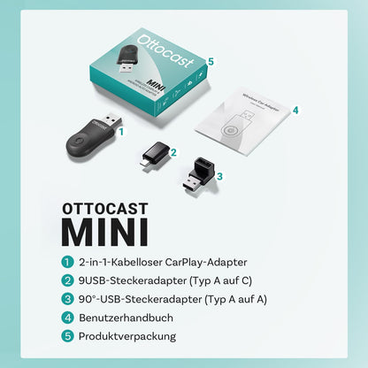 OTTOCAST Mini Wireless Android Auto & Carplay Adapter