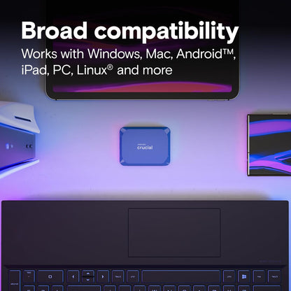 Crucial X10 Portable Externe SSD Festplatte 2TB - Blau matt