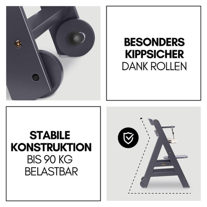 hauck Beta+ Newborn Set Babyhochstuhl ab Geburt - Dark Grey