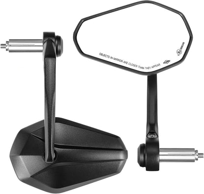 KEMIMOTO Lenkerendenspiegel Motorrad E-geprüft 360° 22mm 2 Stück aus CNC-Aluminium für 22-mm-Lenker