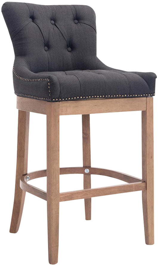 CLP Lakewood Barhocker Stoffbezug – Dunkelgrau, Holzgestell: Barhocker. Dient als Sitzgelegenheit an Bar oder Theke.