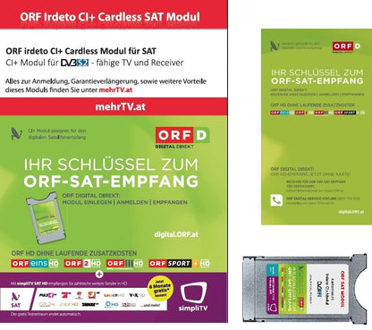 ORF DIGITAL DIREKT Irdeto CI+ Modul dual Entschlüsselung kartenlos