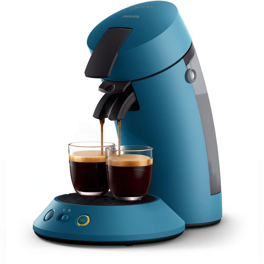 Philips Senseo Original Plus Kaffeepadmaschine - Taubenblau (CSA210/00). Taubenblau, kompakt, geschwungen. Brüht Kaffee aus Kaffeepads.
