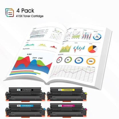 Kompatibel für HP 415X Toner Set mit Chip - 4er-Pack