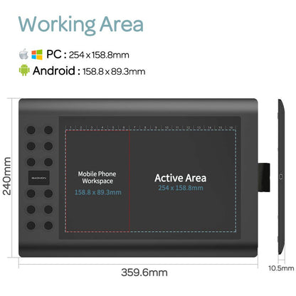GAOMON M106K PRO Digitales Zeichentablett – für PC & Android
