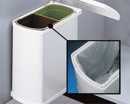 Hailo Duo 16 L Einbau Abfallsammler Schwenkbar - Weiss