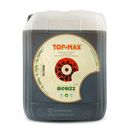 Biobizz Top-Max Flüssiger Bio Blütenstimulator - 5L, dunkelbraun. Fördert Blütenbildung und Ertrag bei Pflanzen.
