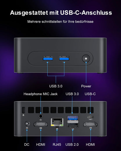 Ninkear Mini PC N100 - 16GB RAM 512GB SSD für Büro & Heim