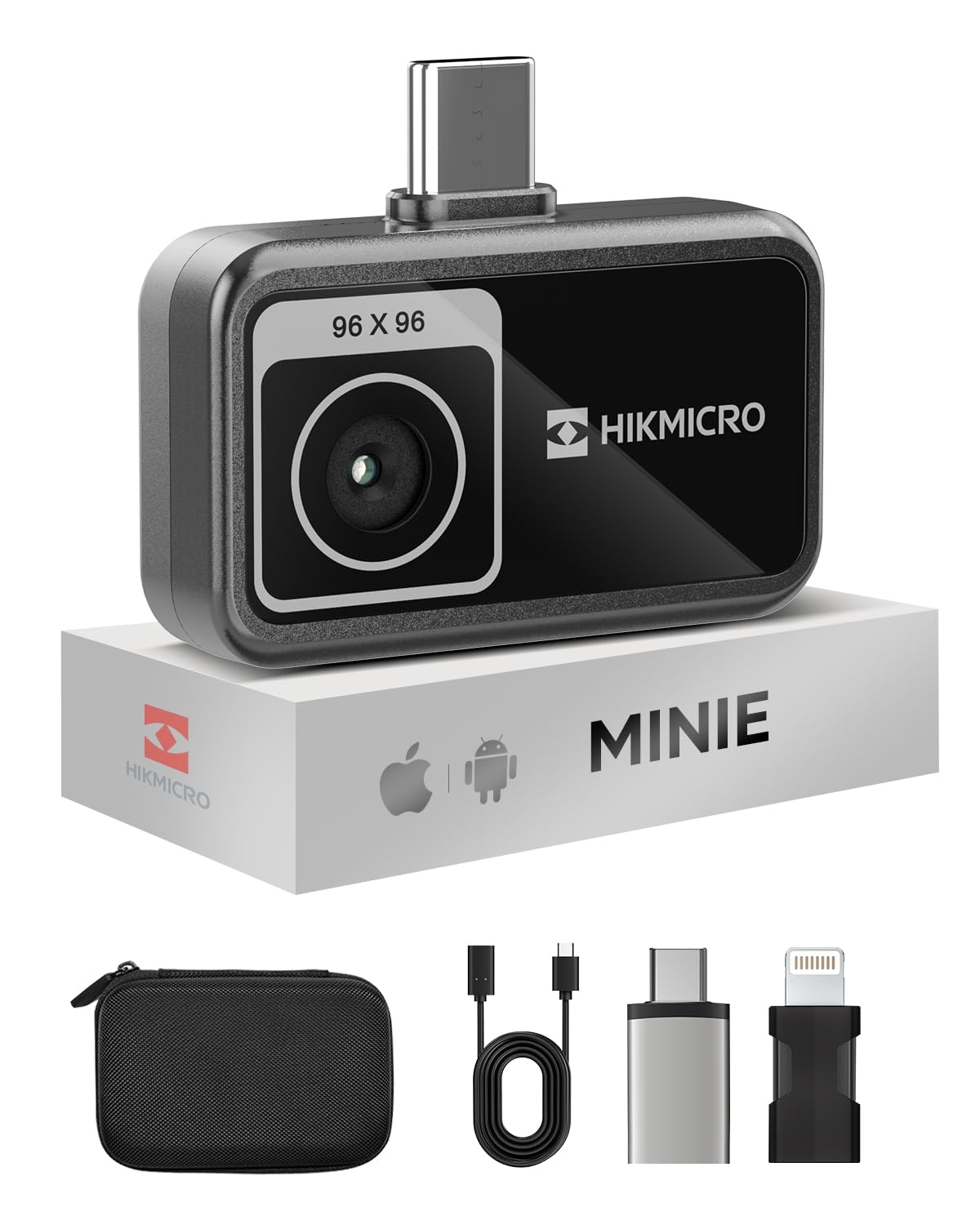 HIKMICRO Minie Wärmebildkamera Smartphone - USB-C/Lightning. Kompaktes Modul für Thermografie, Lecksuche, Elektrikprüfung.