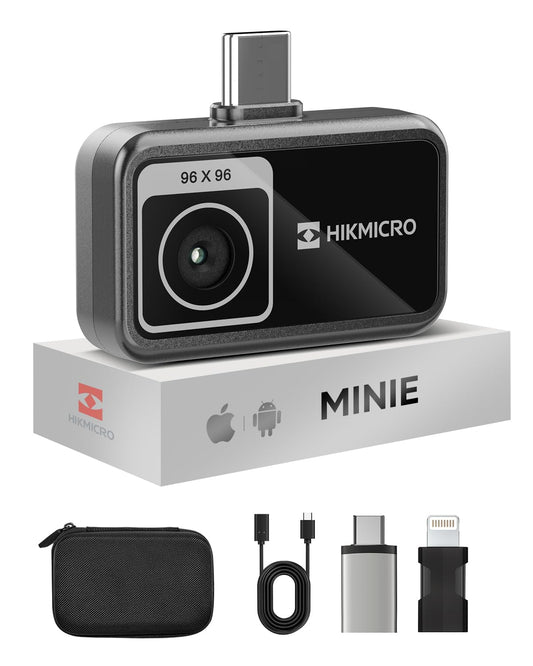HIKMICRO Minie Wärmebildkamera Smartphone - USB-C/Lightning. Kompaktes Modul für Thermografie, Lecksuche, Elektrikprüfung.