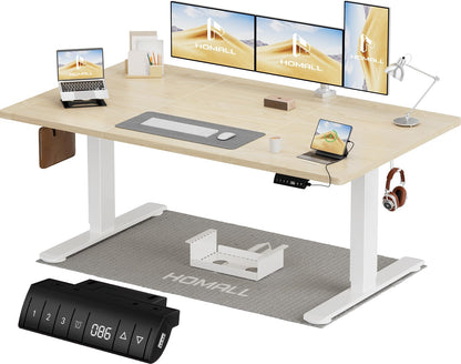 Homall Höhenverstellbarer Schreibtisch Elektrisch 140x70 cm. Rechteckiger Sitz-Steh-Schreibtisch mit elektrischer Höhenverstellung für ergonomisches Arbeiten.