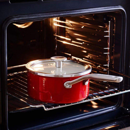KitchenAid Steel Core Enamel Stielkasserolle 16cm Empire Rot