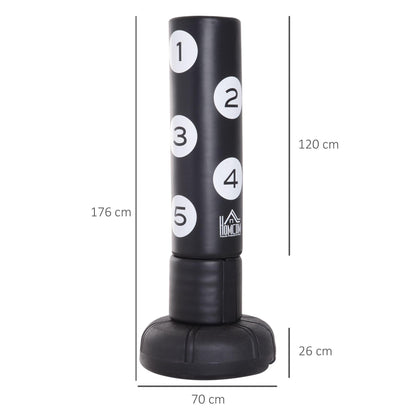 HOMCOM Standboxsack Heavy Duty 176cm Schwarz Erwachsene