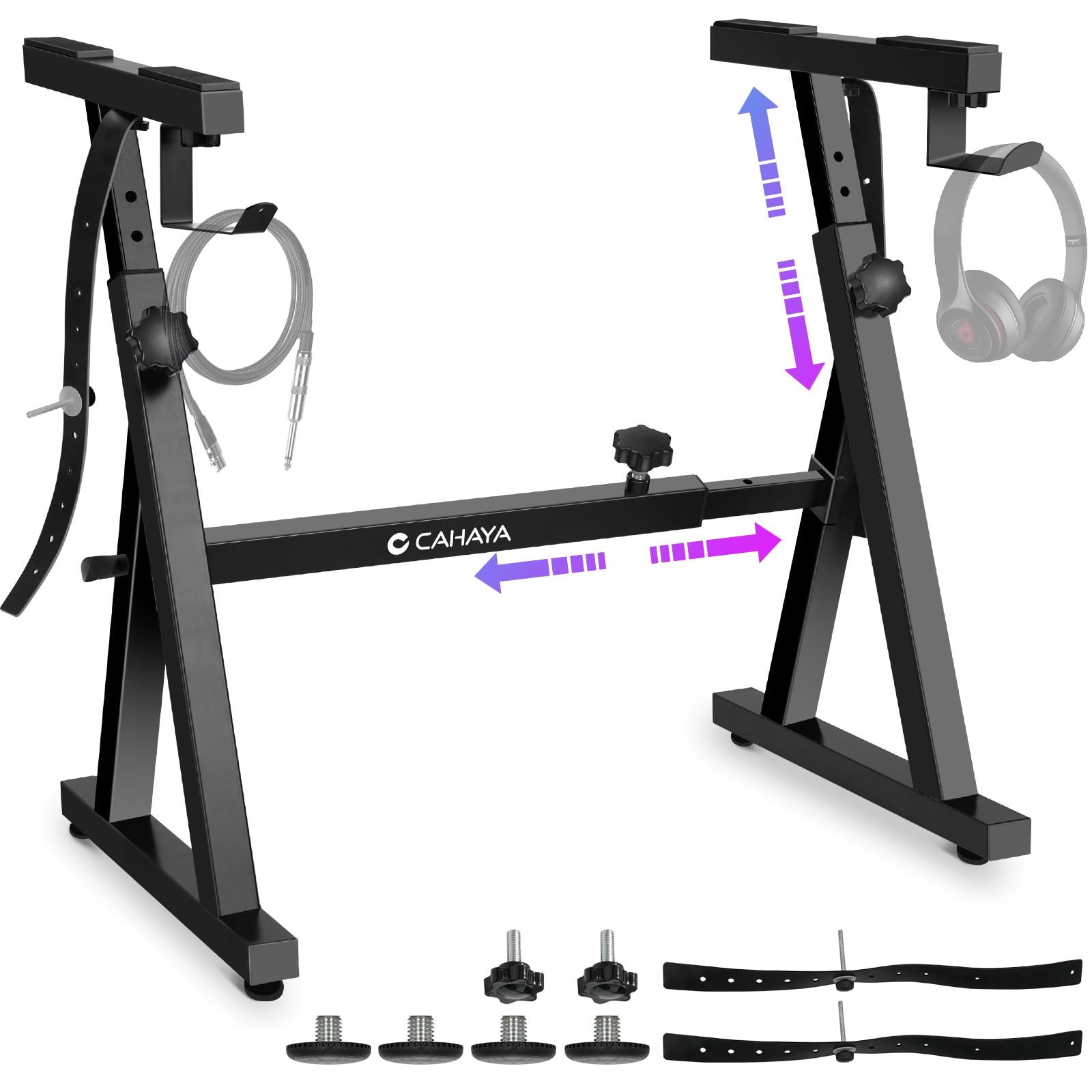 CAHAYA Z-Doppelstrebig Keyboard Ständer Verstellbar - CY00366-1. Schwarzer Z-Doppelstreben-Ständer, höhenverstellbar für Keyboards.