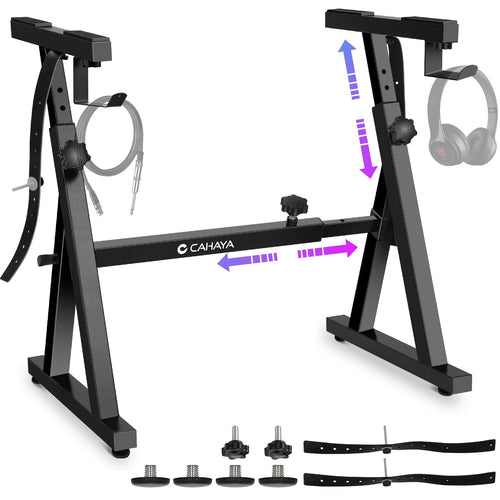 CAHAYA Z-Doppelstrebig Keyboard Ständer Verstellbar - CY00366-1. Schwarzer Z-Doppelstreben-Ständer, höhenverstellbar für Keyboards.