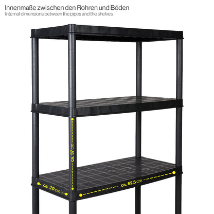 Kreher Spar-Set 2x Kunststoffregal Kellerregal Schwarz – 150 kg