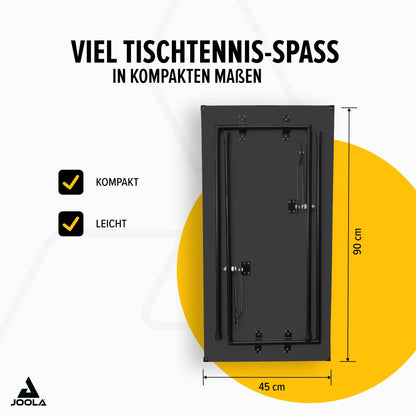 JOOLA Mini Tischtennisplatte Indoor Dark-Grey – Freizeittisch mit Netz