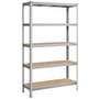SONGMICS Schwerlastregal GLR060E01, Stahl, 60 x 120 x 200 cm, silbern mit 5 verstellbaren Ablagen