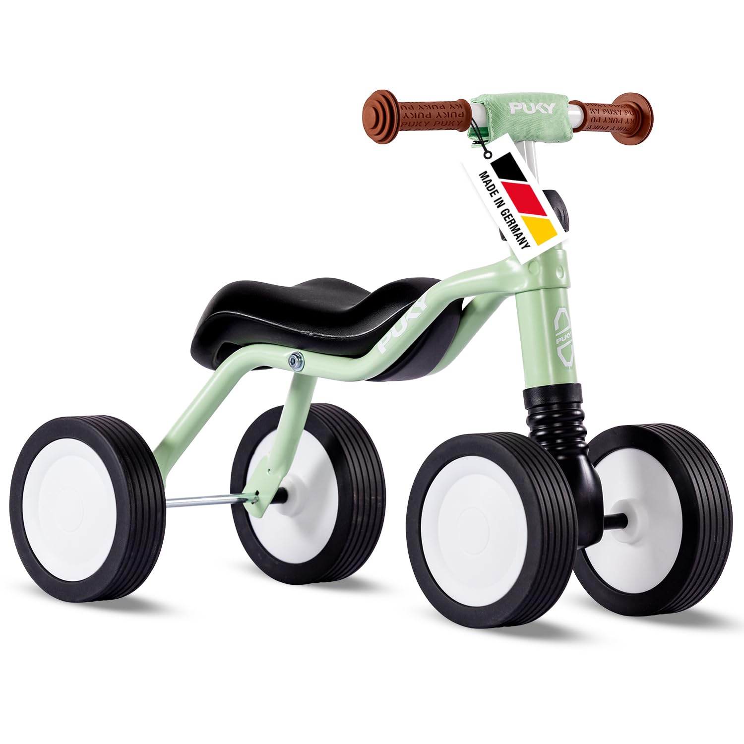 PUKY WUTSCH Lauflernrad Lauflernhilfe für Kleinkinder ab 1.5 Jahren – Pastel Green. Vierrädrig, fördert Gleichgewicht.