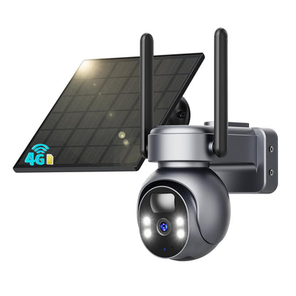 SEHMUA 4G LTE Solar Überwachungskamera Aussen 2K PTZ IP66 mit Solarpanel und schwenkbarem Kamerakopf