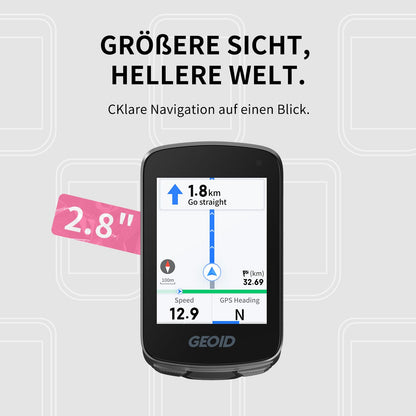 GEOID CC700 GPS Fahrradcomputer kabellos mit 2,8-Zoll-Farbdisplay