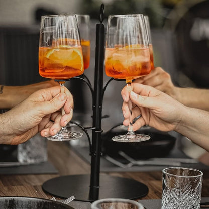 SpritzUpYourLife Getränke-Tower Aperol-Ständer für 8 Gläser, schwarz
