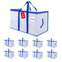 ZFWDSY Umzugstaschen 105 L, 8er-Pack Aufbewahrungstaschen, faltbar – transparentes PP-Gewebe mit blauen Griffen