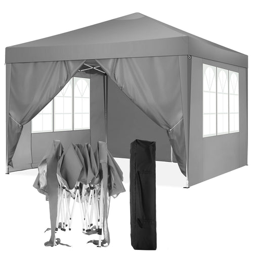 COBIZI Faltbarer Pavillon 3x3 Pop-up Party-/Garten - Grau. Bietet Wetterschutz für Feiern im Garten.