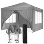 COBIZI Faltbarer Pavillon 3x3 Pop-up Party-/Garten - Grau. Bietet Wetterschutz für Feiern im Garten.