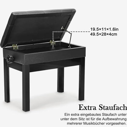 Allright Klavierhocker verstellbar PU-Leder Stauraum Schwarz