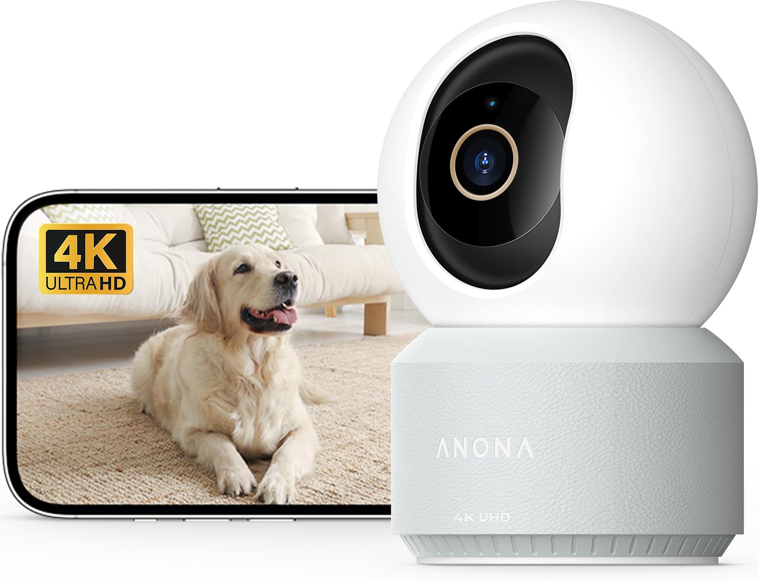 Anona Pano 4K UHD Überwachungskamera innen mit 360° Auto-Tracking und Zwei-Wege-Audio