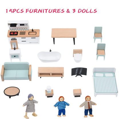 Giant bean Holz Puppenhaus – 80 cm hoch, mit Aufzug und Licht