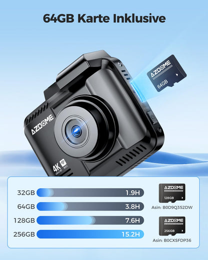AZDOME GS63H Pro Dashcam Auto – 4K Dual GPS/WiFi