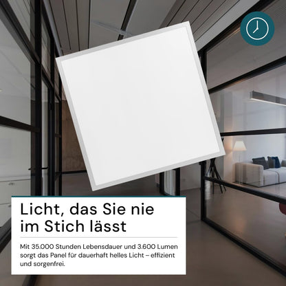 ENOVALITE LED Panel 62x62cm Deckenleuchte – 36W 4000K