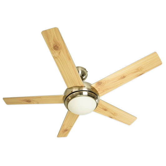 Fresco Deckenventilator 112 cm mit Licht – Nickel gebürstet. Gebürsteter Nickel Deckenventilator für Luftzirkulation und Beleuchtung.